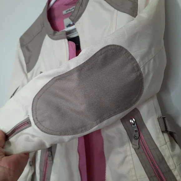 Harley Davidson Riding Gear Jacket Cream Tan Pink Womens Size XS Full Zipper - Picture 15 of 15